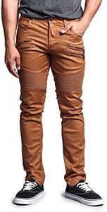 G-Style USA Men's Coated Biker Jeans Jeans - DL1030 - Dark Wheat - 28/30 - DNM