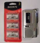 SONY M-560v Microcassette Recorder w/ Sony Micro Cassettes & Accessories