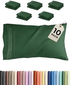 King Pillow Cases Set of 10 - Ultra Soft Hotel Quality Pillowcase Covers - Comfy & Wrinkle Free - Stain & Fade Resistant - Easy-Care, Machine Washable Pillow Protectors - 10 Piece Set - Emerald Green
