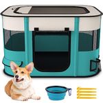 BNISE Portable Pet Playpen Puppy Playpen, Foldable Dog Playplen for Dogs, Cats, Rabbits and Small Animals, Great for Indoor Outdoor Travel Use Large