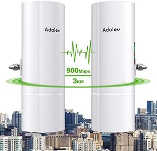 Gigabit Wireless Bridge, AdaLov Point to Point/Multipoint WiFi Bridges, 5.8G High Speed Outdoor CPE with 100/1000Mbps LAN Port, 3KM Long Range Wireless Ethernet Bridge with 16dBi High-Gain Antenna