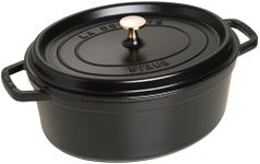 Staub Cast Iron Roaster/Cocotte, Oval 37 cm, 8 L, Black