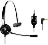 Earsinger M214C Headset with Microphone &Volume Mute Controls, KX-TCA430 2.5mm Headset Telephone Headset with 2.5mm Jack Compatible For Poly com Cis co Uni den D ECT AT&T ML17929 Pana sonic Vte ch RCA