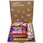 Happy Birthday Celebrations Chocolate Gift Box, Birthday Sweet Treats for Kinds and Adults, Big Size Bars in Letterbox Friendly Packaging, All Birthdays, 12th, 18th, 21st