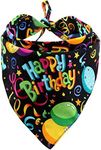 Dog Birthday Bandana Triangle Bibs Scarf Accessories Black Large