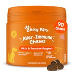 Zesty Paws Aller-Immune Chews | Immune Function Supplement for Dogs | Itchy Dog Skin Support | Dog Itchy Skin Support | Salmon Oil, Omega 3, Fatty Acids | 90 Pcs