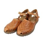 Sandals women Huarache Sandal Colorful Leather Mexican Style Color Shedron 1599 Ankle Strap, Shedron, 6