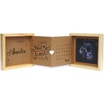 HAMUIERS Pregnancy Announcement for Aunt, Auntie Baby Announcement Ideas Ultrasound Picture Frame Wooden Keepsake Box