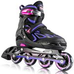 2pm Sports Adjustable Kids Inline Skates, Inline Skates for Boys and Girls - Purple Large
