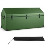 Goplus Outdoor Storage Box, 174 Gallon All Weather Outside Storage Container w/Convenient Handles & Breathable Mesh Vent, Large Waterproof Tarpaulin Deck Box for Poolside, Garden, Yard, Camping, Green