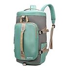 ANPTER Sports Duffle Backpack for Women Gym Bag Holdall Rucksack with Shoes Compartment for Sport Traveling Swimming Yoga Hiking Camping (Women Sports Duffle Backpack for Green) One Size