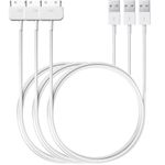 Cbiumpro 30 Pin to USB Charging Cable (3 Pack 3.3 Ft) Fast Charge & Sync Charging Cable Cord Compatible for Old Apple iPhone 4S / 4, 3G / 3GS, Old iPad 1/2/3, Old iPod Touch, Old iPod Nano