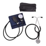 RCSP Arm Blood Pressure Manual Machine With Stethoscope Combination Home Sphygmomanometer BP Monitor with Calibrated Nylon Cuff, Professional Quality, Multicolour
