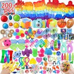 200 Pcs Party Favors for Kids, Fidget Toys Bulk, Birthday Gift Toys, Fidgets Stocking Stuffers, Treasure Box Birthday Party, Goodie Bag Stuffers, Carnival Prizes, Pinata Filler Stuffers for Classroom