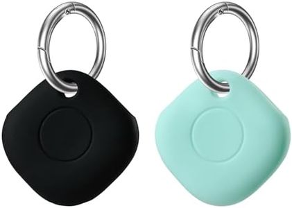 Silicone Case for Galaxy SmartTag with Keychain, 2 Pack Anti-Scratch Protective Cover with Carabiner (Black/Mint Green)