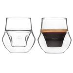 KRUVE Propel Espresso Glass, Handmade, Double-Walled, Clear, 2.5 g, Scientific Design (Set of Two)