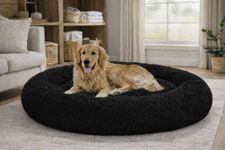 ZEXSAZONE Winter Comfortable Durable Both Sides usable and Washable Pet Bed | Cat Bed | Puppy Bed | Dog Bed | Medium Dog Bed for Cats Puppies (Black, Large) 90x90x16 CM