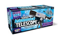 Science Mad 50mm Astronomical Telescope For Kids - Learn Astronomy and the Universe With Fun - Features Portable, 50mm Lens, Tripod and Mount, 18x and 90x Magnification, 6+ Years