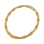 Fuschianet Golden Bamboo Anti Tarnish Stainless Steel Side Openable Bangle Bracelet for Girls and Women