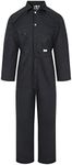 Ladies Zip Front Boilersuit Workwear Boiler Suit Coverall Overall Womens Girls (14 (38" Chest), Black)