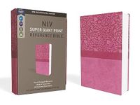 NIV, Super Giant Print Reference Bible, Leathersoft, Pink, Red Letter, Comfort Print