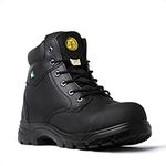 Tiger Safety Women's CSA Steel Toe Leather Work Safety Boots 355, Black, Size 8