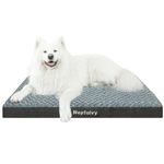 Nepfaivy Dog Bed Extra Large - Waterproof Orthopedic Dog Bed and Memory Foam Mattress for XXL Dog Cage, Large Human Size Flat Dog Bed with Removable and Washable Plush Covers, 120x75x8.5cm