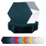 Mollywell High Density Acoustic Panel - Self Adhesive Hexagonal Sound Proof Foam Wall Panels - 14"X12"X0.4" Sound Dampening Sticker - Eco Friendly Soundproof Wallpaper,8 Pack Dark Green