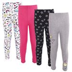 Hudson Baby Baby Girls' Cotton Pants and Leggings, Doodles, 0-3 Months