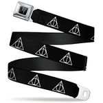 Buckle-Down Seatbelt Belt - Deathly Hallows Symbol Black/White - 1.5" Wide - 24-38 Inches in Length