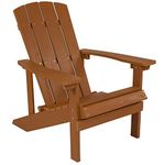 Flash Furniture Charlestown All-Weather Adirondack Chair in Teak Faux Wood