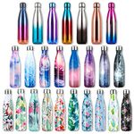 Lalafancy 500ml Stainless Steel Vacuum Flask Water Bottle, Ultimate Insulated Colorful Double Walled Drinks Flasks Bottles Sports - Keep 12 Hours Hot & 24 Hours Cold - BPA Free - Blue Cosmos