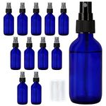 BELLE VOUS 12 Pack Glass Blue Spray Bottles - 60ml / 20oz - Empty Fine Mist Bottle Sprayer - Refillable Cobalt Bottles for Essential Oils, Cleaning, Travel, Aromatherapy, Pets & Perfume