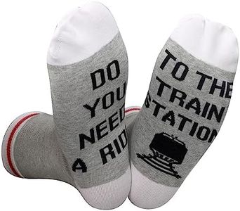 GJTIM 2 Pairs Do You Need a Ride To The Train Station Funny Train Crew TV Show Inspired Socks for Fans, To the Train Station, One Size