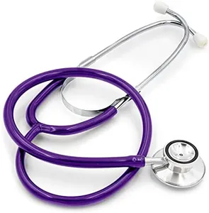 MABIS Stethoscope, Adult Dual Head to Listen to Sounds from Large Organs or Specific Areas of The Body with Large Diaphragm for High or Low Frequencies, 22 Inch Y Tubing, Purple (Pack of 100)