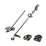 EGO MHC1603 Multi-Head Combo Kit 16-Inch 56-Volt Carbon Fiber String Trimmer with POWERLOAD™ & 8-Inch Carbon Fiber Edger Attachment & 56-Volt Power Head, 4.0Ah Battery and 320W Charger Included