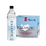 Icelandic Glacial Premium Still Water 1 Litre Recycled PET Bottles x 12 Per Pack – Alkaline/Low PH, Recycled Packaging, BPA Free, Carbon Neutral from Icelandic Spring. Low TDS and Mineral Content.