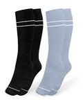 Kindred Bravely Maternity Compression Socks 2-Pack | 20-30 mmHg Compression Socks for Pregnancy (Stone Blue & Black)