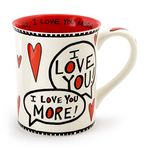 Enesco 4056352 Love You Most Stoneware Mug, Red