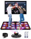 Acelufly Dance Mat, Flannel Dance Mat for TV with Camera, Double Dance Game Mat with Wireless Controller, Non-Slip Dance Pad for Kids Adults, Gifts for Girls Boys