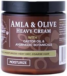 Qhemet Biologics Amla & Olive Heavy Cream - Moisturizing Balm for Extremely Dry & 4C Hair - Adds Soft, Supple Moisture & Hydration to Afros, Coils, Curls, Puffs, Twists, Braids, Locs & More (8.9 oz)