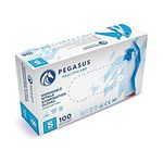 Pegasus Healthcare Pack of 100 Disposable Nitrile Examination Gloves | Latex and Powder Free | Sizes XS to XL | Suitable for Medical Clinics, Hospitals, Dentists, Laboratory Use, IT use Etc (Small)