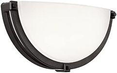 Flynix 13 inch Dimmable LED Wall Sconce, Half Moon Wall Light Fixture, 3000K/4000K/5000K Color Temperature Adjustable, Modern Bathroom Vanity Light Fixtures (Oil Rubbed Bronze, 1 Pack)