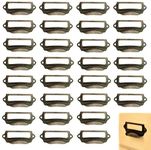 DD-life Office Library File Drawer Tag Frame Label Holder Pull Handle 30Pcs (Brass)