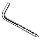 60mm L Shaped Hook Screws Right Angle Screws (Pack of 10) Zinc Plated Self Tapping 90 Degre Bend Wood Screw, Dresser, Cloth Dryer Square hooks, Shouldered Wall Hanger, Cup, Picture Hook 4,5x60 mm