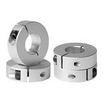 Sinoblu 4pcs Clamping Shaft Collars Aluminum One Piece Shaft Stop Collar Clamp Style, 30mm Bore Size, 55mm OD, with M6 Set Screw, 15mm Thickness (Pack of 4)