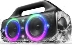 YIER Portable Bluetooth Speakers, 80W Peak Wireless Outdoor Speaker with Subwoofer, Deep Bass, IP67 Waterproof, 100dB Loud Party Speakers for Camping, Beach, Garage