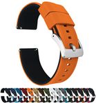 20mm Pumpkin Orange/Black - BARTON Elite Silicone Watch Bands - Quick Release - Choose Strap Color & Width