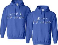 ALLNTRENDS Couple Hoodie Girlfriend Boyfriend Love Friends Gift Matching Outfits (Womens 2XL Mens XL, Royal Blue)