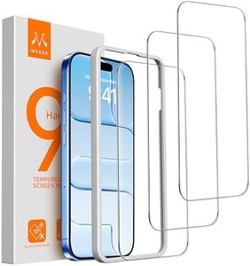 Mkeke Screen Protector for iPhone Air, 3 Pack Tempered Glass [9H Hardness] [Military-Grade Drop Protection] [Sensitive Touch] [Easy Installation Frame] [Bubble Free] [HD Clear] for 17 Air 6.5 inch